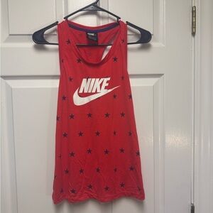 Nike Women's Red Tank Top with Black Stars